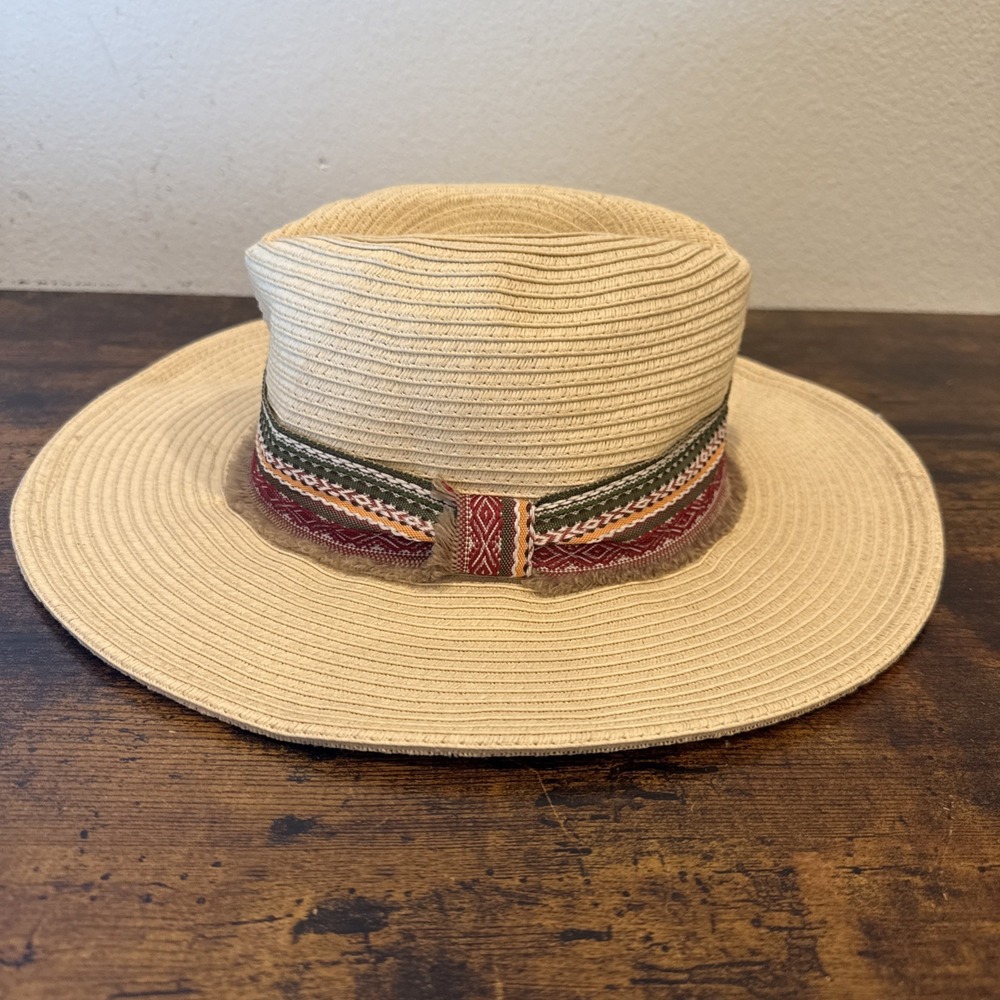 SCALA Pronto Handcrafted Straw Hat – Tan, Ribbon Rim Trim, One Size, Sun Hat